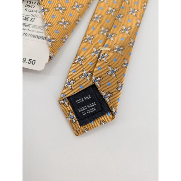 NWT JOS A. BANK Yellow Floral‎ Neck Tie 100% SILK HERITAGE COLLECTION - Picture 5 of 10
